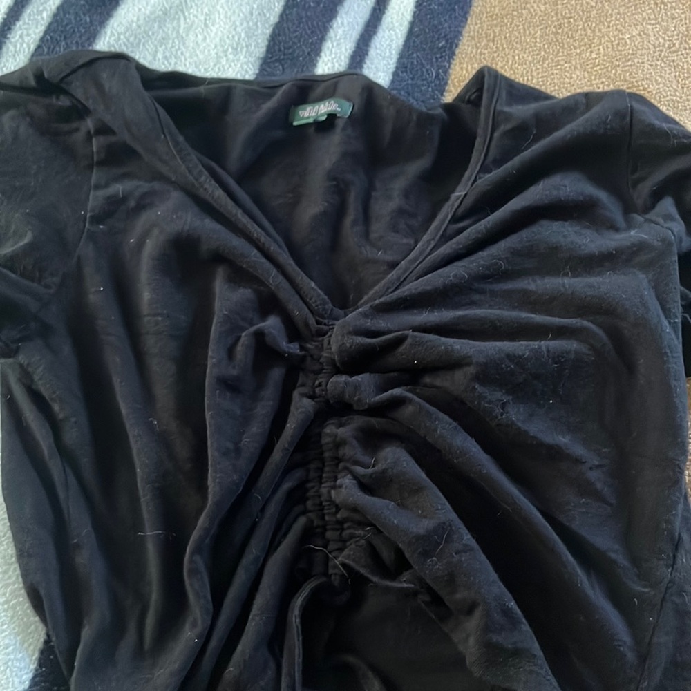 Black crop top with adjustable middle